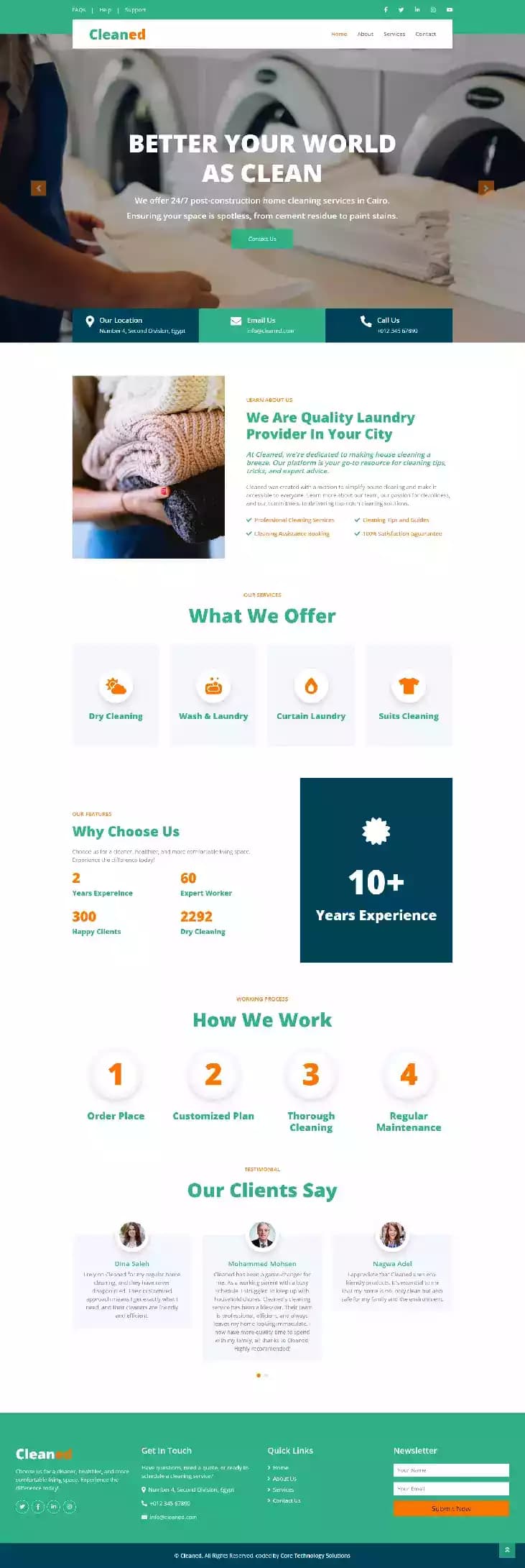 Cleaned for cleaning services