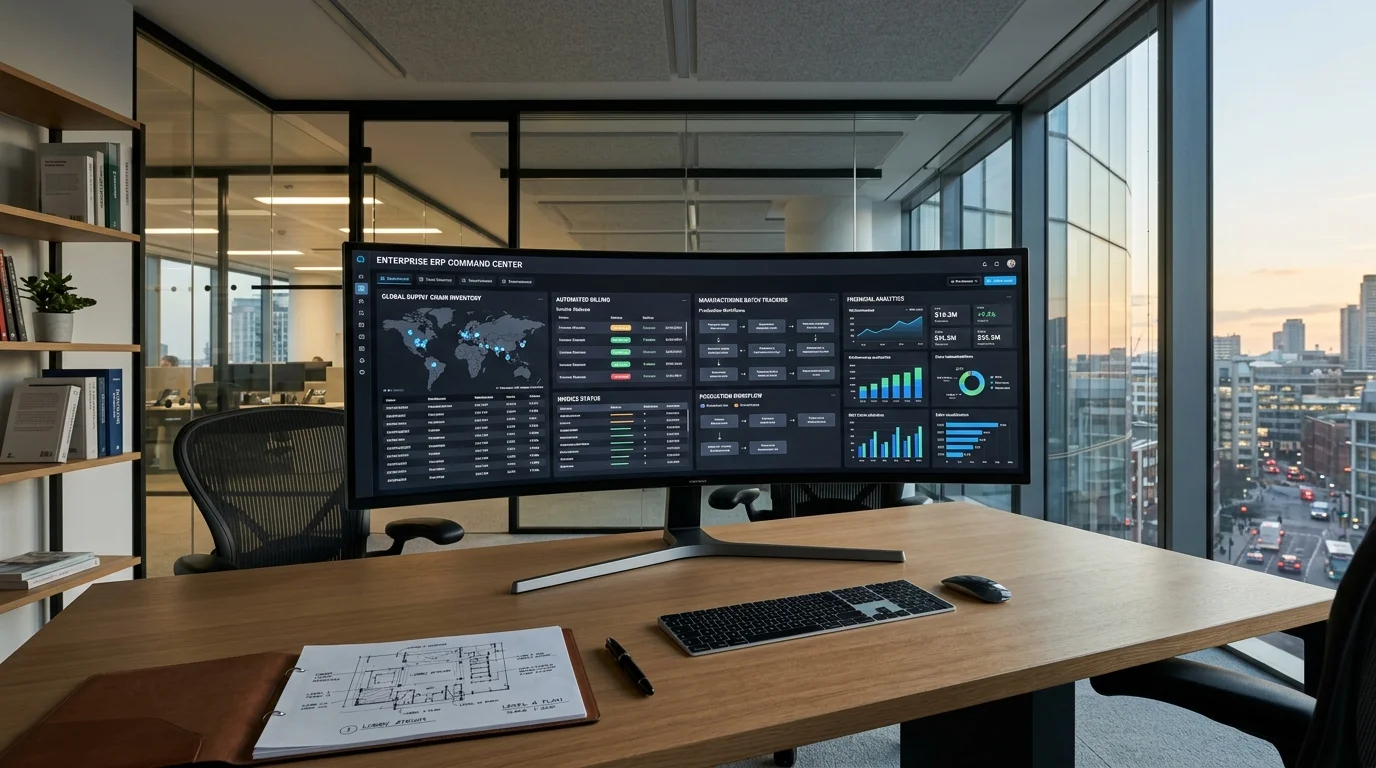 خدمات تطوير وبرمجة وتخصيص أنظمة تخطيط موارد المؤسسات (ERP Systems) للمصانع والشركات | Fekra Labs